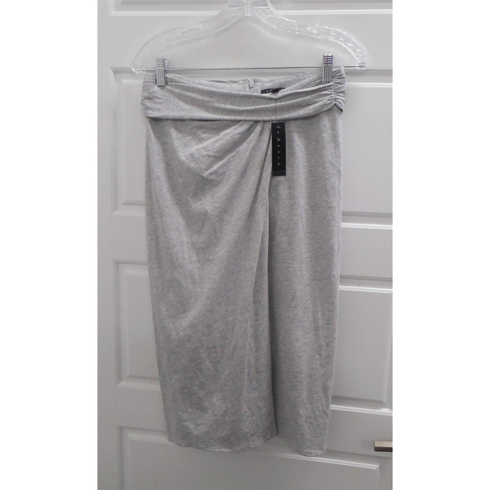 Theory Rhina Heather Gray Stretchy Skirt sz‎ P $120